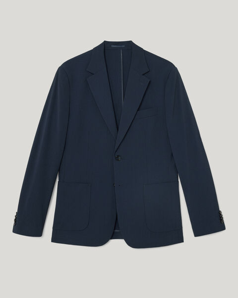 Seersucker Tailored Jacket, Navy, hi-res